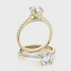 Round Diamond Cathedral Prong Set Engagement Ring | 0.33 Carat Total Weight