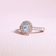 Rose Gold Oval Frame Diamond Unity Ring | 1.00 Carat Total Weight