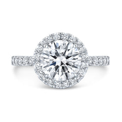 Round Diamond Halo Pavé Engagement Ring| 0.50 Carat Total Weight