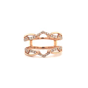 Rose Gold Diamond Dainty Leaf Ring Enhancer | 0.25 Carat Total Weight