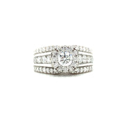 White Gold Halo Round Diamond Engagement Ring | 2.0 Carat Total Weight