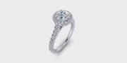 Round Diamond Halo Engagement Ring| 0.50 Carat Total Weight