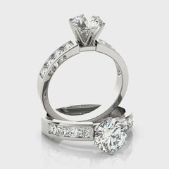 Round Diamond Channel Set Engagement Ring | 1.25 Carat Total Weight
