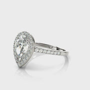 Pear Diamond Halo Engagement Ring | 0.33 Carat Total Weight