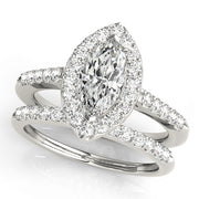 Marquise Diamond Halo Engagement Ring | 0.53 Carat Total Weight