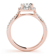 Cushion Diamond Split-Shank Halo Engagement Ring | 0.55 Carat Total Weight