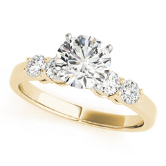 Round Diamond Prong Set Engagement Ring | 0.88 Carat Total Weight