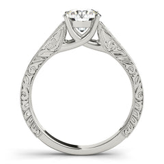 Round Diamond Fancy Cathedral Engagement Ring