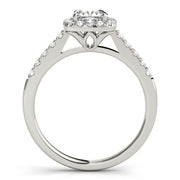 Cushion Diamond Halo Engagement Ring | 0.58 Carat Total Weight