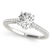 Round Diamond Fancy Cathedral Engagement Ring | 0.67 Carat Total Weight