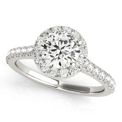 Round Diamond Halo Pavé Engagement Ring| 0.83 Carat Total Weight