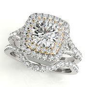 Round Diamond Cushion Double-Halo Engagement Ring | 0.70 Carat Total Weight