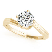 Round Diamond Twist Prong Engagement Ring