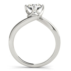 Round Diamond Twist Prong Engagement Ring
