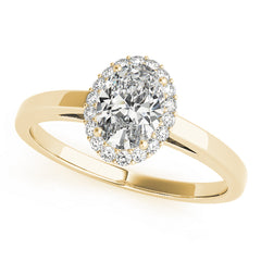 Oval Diamond Halo Engagement Ring | 0.33 Carat Total Weight