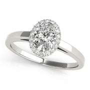 Oval Diamond Halo Engagement Ring | 0.33 Carat Total Weight