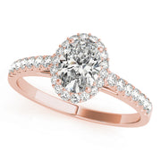 Oval Diamond Halo Pavé Engagement Ring| 0.46 Carat Total Weight