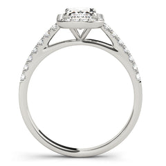 Emerald Diamond Halo Engagement Ring | 0.46 Carat Total Weight