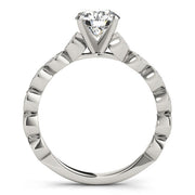 Round Diamond Tapered Cathedral Engagement Ring | 0.75 Carat Total Weight