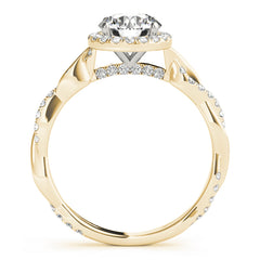 Round Diamond Halo Pavé Twist Engagement Ring | 0.33 Carat Total Weight