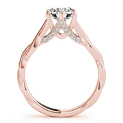 Round Diamond Twist Cathedral Engagement Ring | 0.17 Carat Total Weight