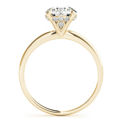 Round French Hidden Halo Engagement Ring | 0.20 Carat Total Weight