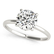 Round French Hidden Halo Engagement Ring | 0.20 Carat Total Weight