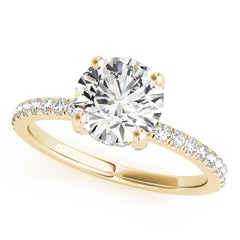 Round French Hidden Halo Engagement Ring | 0.45 Carat Total Weight