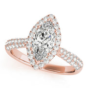 Marquise Diamond Halo Pavé Engagement Ring | 0.38 Carat Total Weight