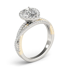Pear Diamond Halo Twist Engagement Ring | 0.38 Carat Total Weight