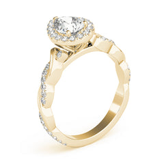 Pear Diamond Halo Pavé Twist Engagement Ring | 0.38 Carat Total Weight