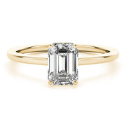 Emerald Diamond Hidden Halo Engagement Ring | 0.33 Carat Total Weight