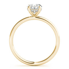 Oval Cut Hidden Halo Engagement Ring | Yellow Gold