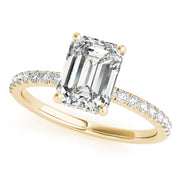 Emerald Cut Diamond Hidden Halo Engagement Ring | 0.33 Carat Total Weight