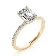 Emerald Cut Diamond Hidden Halo Engagement Ring | 0.33 Carat Total Weight