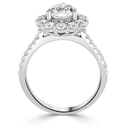 Pear Halo Diamond Halo Engagement Ring | 0.50 Carat Total Weight