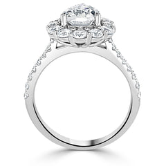 Pear Halo Diamond Halo Engagement Ring | 0.50 Carat Total Weight