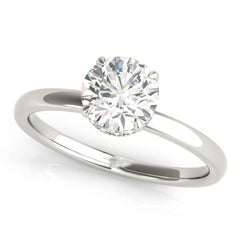 White Gold Hidden Halo Round Solitaire Engagement Ring Setting | 0.10 Carat Total Weight