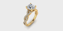 Halo Twisted Diamond Halo Engagement Ring | 0.50 Carat Total Weight
