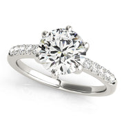 Round Diamond Hidden Halo Prong Set Engagement Ring | 0.42 Carat Total Weight