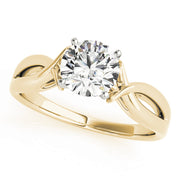 Round Diamond Twist Cathedral Engagement Ring