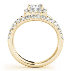 Cushion Diamond Split-Shank Halo Engagement Ring | 0.63 Carat Total Weight