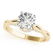 Round Diamond Twist Cathedral Engagement Ring | 0.10 Carat Total Weight