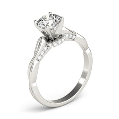 Round Diamond Twist Cathedral Engagement Ring | 0.10 Carat Total Weight
