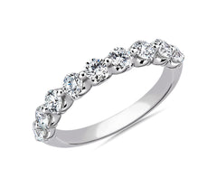 White Gold Floating Diamond Wedding Ring | 1.00 Carat Total Weight