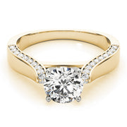 Round Diamond Channel Set Cathedral Engagement Ring | 0.25 Carat Total Weight