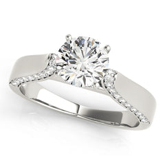 Round Diamond Channel Set Cathedral Engagement Ring | 0.25 Carat Total Weight
