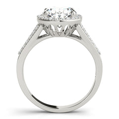 Oval Diamond Split-Shank Halo Engagement Ring | 0.38 Carat Total Weight