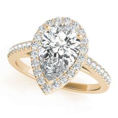 Pear Diamond Halo Engagement Ring | 0.33 Carat Total Weight