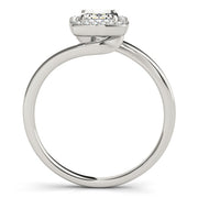 Emerald Diamond Freeform Halo Engagement Ring | 0.13 Carat Total Weight